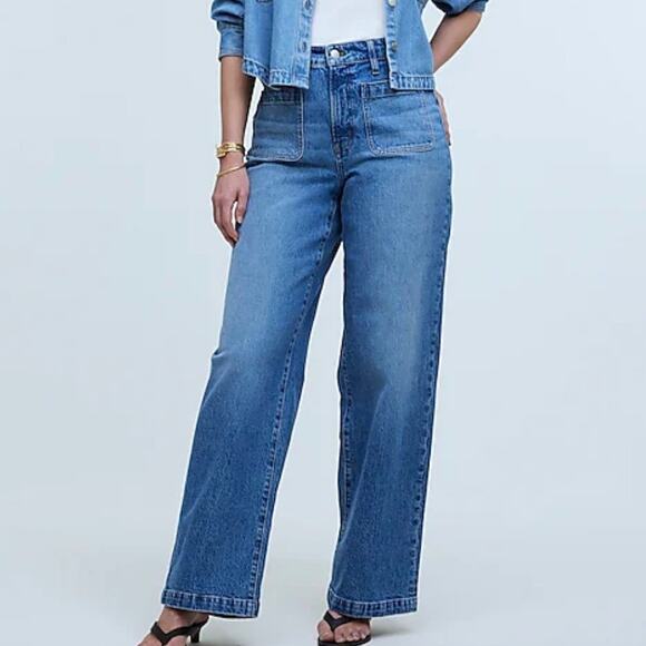 Madewell Jean Womens 30 Petite Curvy Perfect Vintage Wide Leg Mid Rise - Picture 1 of 16